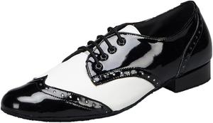 Мужские современные классические латинские туфли для бальных танцев с закрытым носком и шнуровкой Shutup.Dance, белый