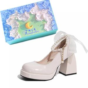 Туфли Chunky Heel High Heels 8.5cm Women's Gift Box Set Feo Dvke, Black