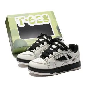 T628 Непромокаемые легкие низкие скейтерские кроссовки унисекс бело-черные, цвет White Black