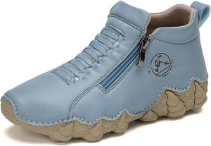 Женские повседневные уличные ботинки на боковой молнии, удобные, противоскользящие, износостойкие, для вождения, бега, ходьбы и повседневного ношения FERRAOGAN, Blue