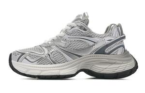 Амортизация, противоскользящие, легкие, увеличивающие рост низкие массивные кроссовки унисекс Silver EBLAN, серебристо-белый