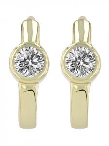 Adeliás Женские серьги - серьги-кольца на шарнирах из серебра 925 пробы с кубическим цирконием в золоте