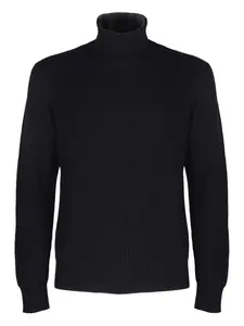 Джемпер с высоким воротником в рубчик Altea, синий