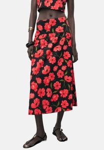Юбка Mango FLORAL-PRINT FLARED , Black