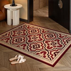 Xinglianxin Ковер 100х120 см для прихожей не скользящий, грязеотталкивающий, из хлопка, с новогодним дизайном