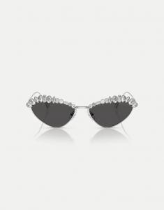 Солнцезащитные очки Swarovski Iregular с серыми линзами в серебристом цвете
