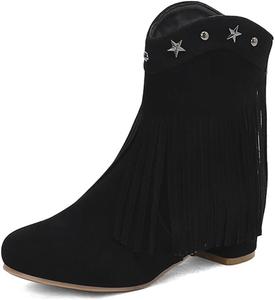 Ботинки LYYSKY Women's Western retro Ankle shoes .Size corresponds to the length of the sole of the foot, Refer to the size chart and product description Size US4-US15/EU34-EU48, Black(559-51)