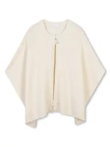Трикотажный кейп с логотипом Chloé Kids, нейтральный