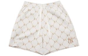 Кремовые повседневные шорты с алмазным монограммом Unisex MLB