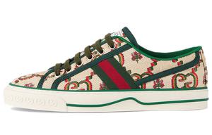 Кроссовки для скейтбординга Tennis 1977 женские с низким верхом бежево-зеленые Gucci