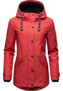 Дождевик Navahoo "Lindraa", с капюшоном, стильная непромокаемая куртка для активного отдыха с плюшевым мехом, красный