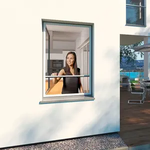 Москитная штора Plisseefenster ULTRA FLAT полупрозрачная, без сверления, натяжная москитная штора для окон, без сверления, 130 x 150 см, белая Windhager, белый