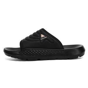 Тапочки-слайды из натуральной кожи с шитьем и нескользящей отделкой, мужские Mulinsen, Black