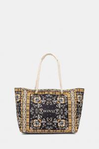 Хлопковая сумка Twinset, темно-синий