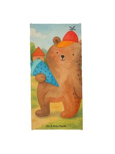 Mr. & Mrs. Panda Банное полотенце с изображением медведя, школьный конус (без пояснений), пастельно-голубого цвета