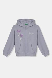 Детская хлопковая толстовка United Colors Of Benetton, бирюзовый