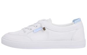 DAPHNE Низкие стильные скейтерские кроссовки женские бело-голубые, цвет White Blue