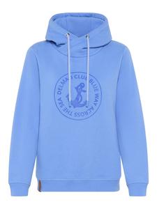 Толстовка с капюшоном лазурно-синего цвета Delmao
