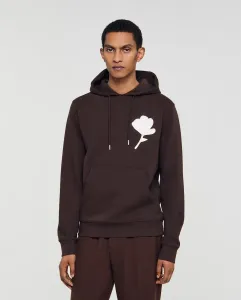 Мужская толстовка с капюшоном и цветочной нашивкой Sandro, коричневый