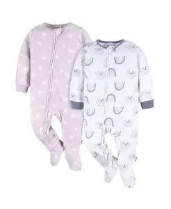 Пижама-комбинезон с ножками для девочек, 2 шт Gerber, фиолетовый