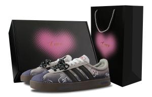 Adidas Neo Кроссовки для скейтбординга VL Court Lifestyle Sour Plum Heart Box с противоскользящим покрытием, износостойкие, унисекс, фиолетовые
