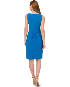 Платье Adrianna Papell Side Draped Stretch Jersey Dress, цвет Ocean Blue