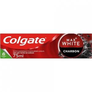 Colgate Max White Отбеливающая зубная паста с натуральным углем, 75 мл — удаляет до 100% поверхностных пятен