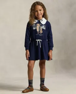 Детское платье-толстовка с флисом и медвежонком Polo для девочек 2T-6X Polo Ralph Lauren, синий