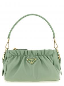 Кожаная сумка через плечо Prada, зеленый