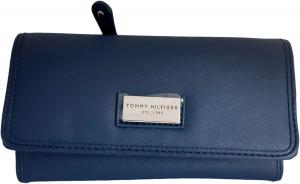 Кошелек Tommy Hilfiger на молнии с отделением для монет и карточек для паспорта и карты вакцинации, синий, уникальный, американский, Blue