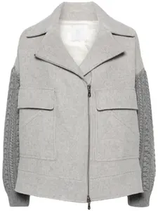 Жакет с контрастными рукавами Eleventy, серый