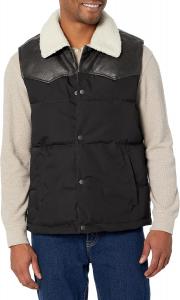 Жилет Levi's Men's Out West Mixed Media Puffer Vest, Black