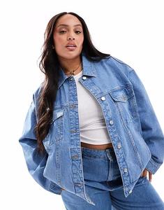 Джинсовая куртка свободного кроя в стиле 90-х от ASOS DESIGN Curve, средне-синяя ASOS Curve