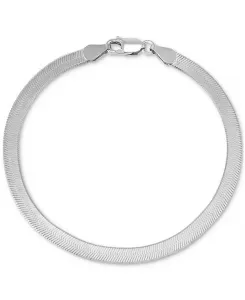 Браслет-Цепочка Giani Bernini с рисунком «ёлочка» из стерлингового серебра с 18-каратным золотом, созданный для Macy's Macy'S, silver