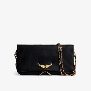 Клатч из зерненой кожи Rock Zadig&Voltaire, желтый