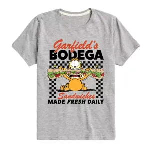 Футболка с принтом сэндвичей Garfield's Bodega для мальчиков 8-20 лет Nickelodeon, серый