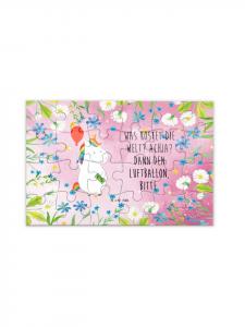 Mr. & Mrs. Panda Воздушный шар-пазл в виде единорога с надписью, пастельно-красного цвета