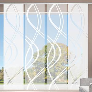 Раздвижная штора Home Wohnideen Tiberio, ткань - 60 х 245 см - белая - комплект из 4 шт.