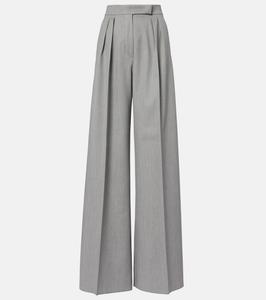 Брюки баден из чистой шерсти с широкими штанинами Max Mara, Grigio/B.Co