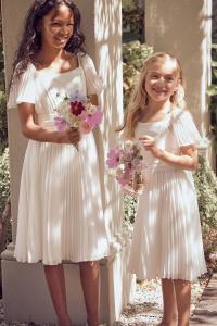 Camille Georgette белое плиссированное платье Angel & Rocket, белый