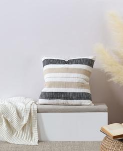 Декоративная подушка в деревенском стиле с полосками, 20 x 20 дюймов Tahari Home, White