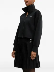 Толстовка на молнии с вышитым логотипом KARL LAGERFELD, черный