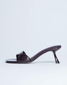 Лакированные мюли Topshop Ily на каблуке бордового цвета