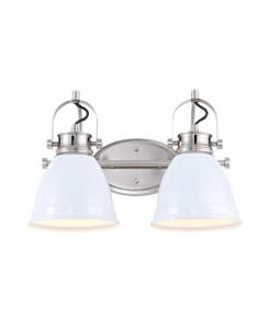 Туалетный столик Phineas 16,25" с двумя светильниками в стиле "фермерский богемный" с LED-подсветкой Jonathan Y, белый