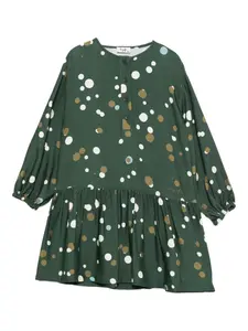 Платье в горошек Il Gufo, зеленый