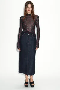 Тонкий вязаный топ с сердечками Zara, темно-синий