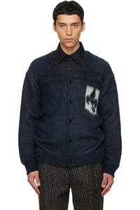 Кардиган из мохера с эмблемой Needles, темно-синий