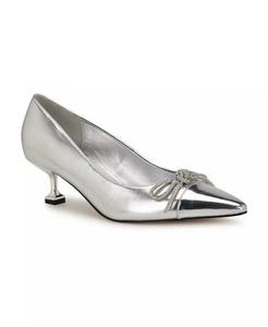 Женские свадебные туфли-лодочки без шнуровки на коническом каблуке Wendon Nine West, серебро