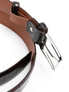 Ремень из тисненой кожи Santoni, черный