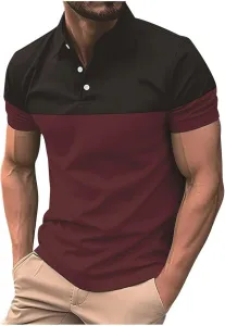 Мужская поло с классическим лацканом и аппликацией, Slim Fit, короткий рукав QUNPIU